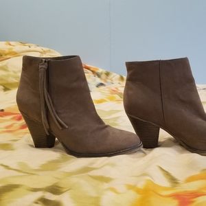 Mia brown suede heeled ankle boot